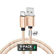 3pcs/Set USB-C Data Cable (10ft/6ft/3.3ft) USB To USB-C Charging Cord, Fast Charging Type-C Braided Cable Compatible With Galaxy S25 S24 S23 S22 S21 S20 A25 A54 A15 A14, Note, Flip, Pixel, Moto And More - Multicolor - View 46