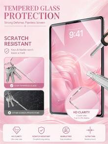 ZYSHI 1pc Tempered Glass Screen Protector - High Definition, High Transparency, Scratch Resistant, Anti-Fall, Full Screen Coverage, Strong Anti-Fingerprint, Touch Sensitive, Compatible With IPad (Air 4, 5, 6)/(7, 8, 9, 10 Generation)/ 11 A16(2025) - Clear - View 3