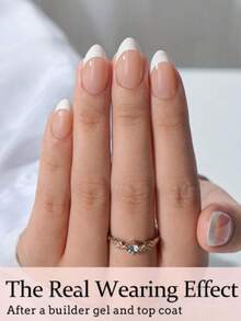 150pcs Short Pink And White Matte French Nail Stickers, Soft Gel Press-On Nail Stickers, Durable, Available In 15 Sizes Suitable For DIY Nails And Nail Salons, A Top Choice Summer Gift, Pointed Acrylic Nail Stickers, Perfect For Girls' Dates, Essential Summer Nails For The Beach, Seaside, And Travel, A Must-Have Summer Nail Product For All Women - Dusty Pink - View 2