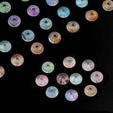 50pcs 3*6mm Multi-Color Shiny Lock Beads, Glass Seed Beads For DIY Jewelry Making, Handmade Beading Craft Supplies - DIY Fine Glitter  Buckle Beads - View 3