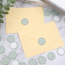 20pcs Heart Pattern Self-Adhesive Wax Seal Stickers, Suitable For Gifts, Wedding Invitation Envelopes Sealing - LOVE-cyan - View 9