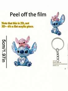 Set 2D Datar 2/1 Disney Bordir Malaikat Gantungan Kunci Akrilik Multifungsi Dekoratif - Ornamen Gantung Dekoratif - MultiWarna - View 9