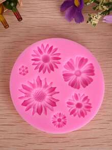1 khuôn nến hình hoa hướng dương mini, khuôn silicon 3D hình hoa thích hợp để làm xà phòng, nhựa, đất sét, dụng cụ làm nến thủ công DIY. - hồng - Xem 4