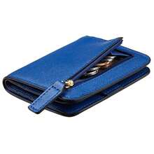 Toughergun Women's Small Slim Leather Wallet With RFID Protection, Compact Bifold Mini Purse With Clear ID Window - CH 深藍 - 查看 8