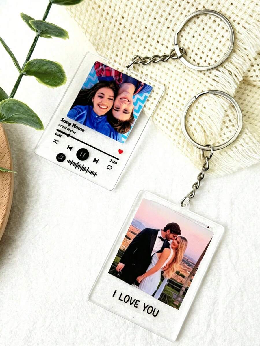 1pc Personalized Metal Keychain With Engraved Text, Birthday Keychain, Car Keychain With Name, Unisex Stainless Steel Casual Customized Unique Gift