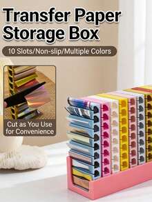 1 pieza Caja de almacenamiento de pegatinas de transferencia de lámina de uñas de color degradado, tiras de pegatinas de arte de uñas con decoraciones de patrones florales, accesorios de decoración de arte de manicura DIY - Multicolor - Ver 8