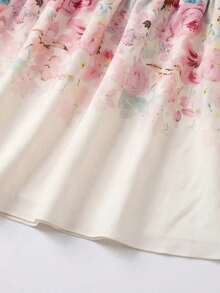 Charm Vestido corto de mujer con cuello cuadrado, espalda descubierta y tirantes con lazo, estampado floral. Vestido elegante para resort - Multicolor - Ver 8