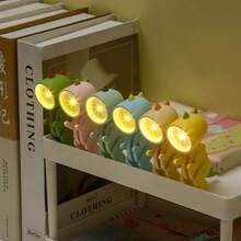 Dinosaur LED Night Light For Kids, Foldable Magnetic Night Light For Bedroom Bedside Table, Rechargeable And Portable Night Light Toy - 淺綠色 - 查看 2