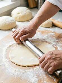 1pc/3pcs Stainless Steel Rolling Pin, Non-Stick Dough Roller For Baking, Durable Dumpling And Pie Crust Making Tool, Easy To Clean Kitchen Gadget - View 5