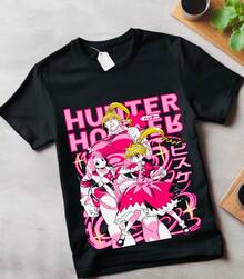 T-Shirt Gon Killua Anime Manga Biscuit Girl Gift Shirt Clothing - 黑色 - 查看 2