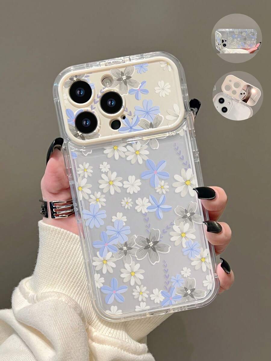 1 ốp lưng điện thoại TPU trong suốt hình hoa kèm gương soi, phù hợp với 11, 12, 13, 14, 12 Pro Max, 13 Pro Max, 14 Pro Max, 15, 15 Pro, 15 Pro Max, 16, 16 Pro, 16 Pro Max, 17, 17 Pro, 17 Pro Max - Nhiều màu - Xem 1