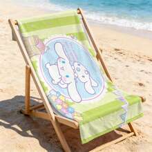 三麗鷗 Cinnamoroll 浴巾印有「這個季節讓我的步伐輕快」超柔軟海灘巾，適合泳池、夏季海灘和旅行 - A - 查看 6