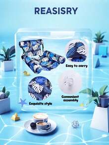 Floating Water Mat, Adult Inflatable Pool Hammock Chair, Floating Pool Bed Chair, Floral Printed Inflatable Pool Sofa, Suitable For Summer Pool Party, Inflatable Pool, Garden, Inflatable Pool Float, Travel Essential, Beach Accessory - Multicolor - View 8