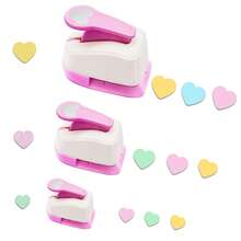 3pcs Heart-Shaped Punch Cutter Set, Sizes 1 Inch (25mm), 5/8 Inch (15mm), 3/8 Inch (8mm), Random Color, Portable, Suitable For Paper Craft, Card Making, Scrapbooking, Learning, Binder, Nail Art, Etc. - 3pcs Heart Paper Punch Set - View 9