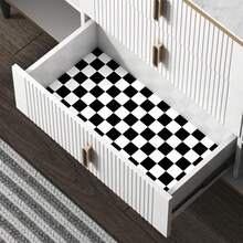 1 Roll Black & White Small Plaid Self-Adhesive Wallpaper, PVC Decorative Wall Paper For Living Room, Bedroom, Furniture, Waterproof, Tear-Resistant, Easy To Install, 17.7inX39.3in/118.1in/196.8in - Xiao Ge - View 9