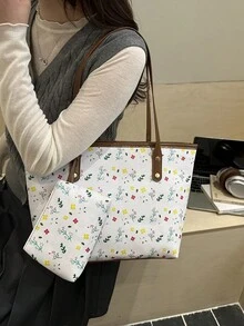 新款小众设计高品质时尚大容量简约通勤休闲多功能手提包 - 白色 - 查看 4