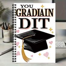 1本畢業季專屬螺旋筆記本，封面印有「YOU GRADUATE」與畢業帽設計，充滿儀式感。100頁大容量，適合工作記錄、學習筆記、日記書寫等。亦是畢業、生日及日常規劃備忘的貼心禮物選擇。 - G - 查看 5