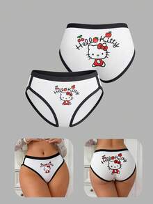 Triangle Print Panties, Cute Contrast Edge Design, Soft And Comfortable Women's Underwear, Y2K Aesthetic Comfortable Panties - Multicolor - View 10