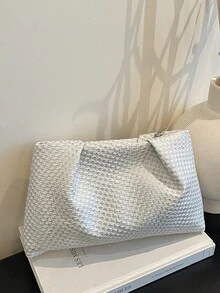 Minimalist Casual New Korean Style Envelope Clutch Bag For Women - White - View 5