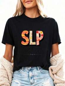 Speech-Language Pathologist (SLP) T-Shirt, Gifts For SLP, Sign Language T-Shirt, Speech-Language Pathologist T-Shirt, Gift For Speech-Language Pathologist, Language Pathology, Pure Cotton SLP T-Shirt - Black 2 - View 3