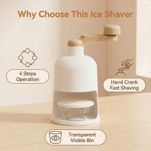 All-In-One Manual Shaved Ice Machine / No Power Required / Splash-Proof Fluffy Shaved Ice Machine / Comes With A Transparent Ice Storage Container / Portable Design / Ideal For Home Use, Outdoor Activities, Dessert Shops, Holiday Gifts, And Parties - Multicolor - View 6