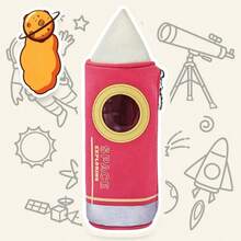 2pcs Rocket Shaped Large Capacity Pencil Case, Oxford Cloth Student Pencil Pouch, Back To School - Multicolor - View 3