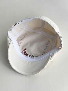 1 pieza Gorra de boina de estilo vintage con bordado de letra, boina de mujer para primavera y verano, sombrero de pintor literario - Multicolor - - Ver 10