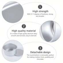 Khuôn bánh tròn bằng nhôm 4 inch với đáy có thể tháo rời, thiết kế dễ lấy bánh ra và bề mặt chống trầy xước – Hoàn hảo cho đám cưới, các ngày lễ và dụng cụ làm bánh tại nhà, cũng như khuôn bánh Giáng sinh và Ngày Valentine. - Nhiều màu - Xem 7
