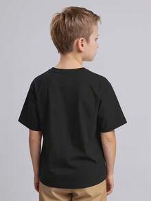 Camiseta con diseño de gato enojado y cara sonriente - Negro - Ver 2