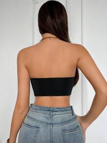 Women's Strapless Minimalist Comfortable Bra - Black - View 3