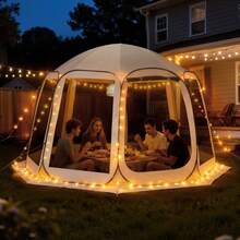 Screen House Tent, 12 X 11 Ft, 10-12 Person Pop Up Screen Tent, Portable Screened In Canopy With Carry Bag, Netting Sides, Ground Stakes, For Garden, Patio, Backyard, Outdoor Activities, Beige - 12 X 11 Ft, 10-12 Person - View 10