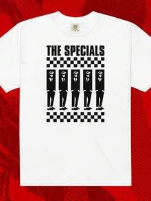 The Specials logotyp-t-shirt |   2 Tone Ska New Wave Punk Rancid Madnesshaut sommar, t-shirt, dam-t-shirt, damtopp, sport, festkläder, semesterkläder, utomhuslek, street style, trendigt mode, perfekt för fester och familjesemester, vardagskläder - Vitt - Visa 7