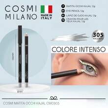 COSMI MILANO Multicolored Kajal Eye Pencil  Made In Italy, Creamy Smooth Texture, High Pigmentation, Suitable For Y2k Contouring Natural And Dramatic Effect, Must-Have Essential Make Up Makeup Unmissable Summer Makeup, Perfect For Parties, Meetings, Beach Travel - ARGENTO 305 - 查看 5