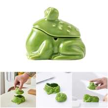 Ceramic Frog Ashtray, Made Of Ceramic, Green And Windproof, A Creative And Cute Desktop Ashtray, A Fresh And Green Home Decoration, Suitable For Homes, Offices, Desktops, Outdoor Terraces And Other Places. - One Size Fits All - View 10