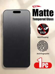 1pc Tempered Glass Privacy Screen Protector, Full Coverage Design, Compatible With IPhone 17 Pro Max/17 Air/17E/16 Pro Max/16E/15 Pro Max/15 Plus/14 Pro Max/13/12/11 Pro Max/Xs Max And Other Models - Black - View 1
