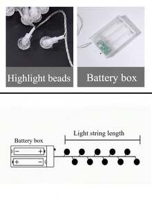 1pc Waterproof Colorful Lights Suitable For Outdoor Camping, Night Market Stalls, Neon Lights, Outdoor Yard, LED Bubble Ball Lights, Small Colorful Flashing Light String, Starry Party Decor Lights, Indoor Lighting - Constant Light + Flashing - View 12