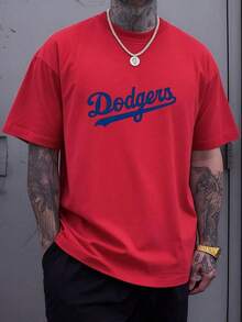 Camiseta Dodgers 1 unidad de 220 gramos Camisa de T 100% algodón con estampado digital Estilo Baseball Camisa de Hombre Casual, Diseño Deportivo de Moda para Verano, Ropa Urbana, Para fanáticos del Béisbol - Blanco - Ver 1