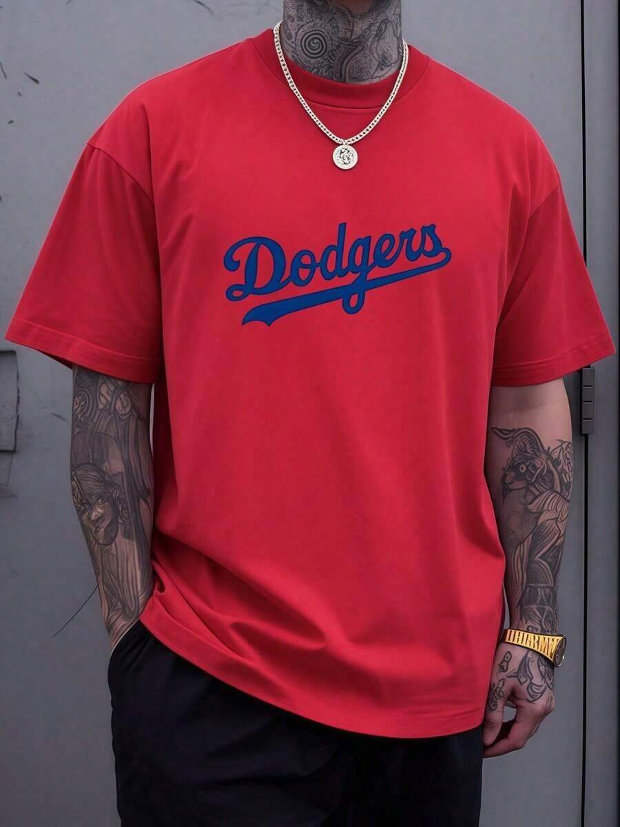 Camiseta Dodgers 1 unidad de 220 gramos Camisa de T 100% algodón con estampado digital Estilo Baseball Camisa de Hombre Casual, Diseño Deportivo de Moda para Verano, Ropa Urbana, Para fanáticos del Béisbol - Blanco - Ver 1