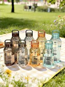1pc Minimalist Japanese Style Transparent Polycarbonate Water Bottle With Rotary Cap, Leak-Proof, Heat-Resistant, Suitable For School, Home, Office And Outdoor Activities. Easy To Carry, Daily Use, Back To School - Multicolor - View 2