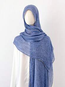 1pc Metal Chain Edge Short Tassel Scarf, Soft Lightweight Daily Shawl Scarf Headscarf, For Party, Travel, Office, Wedding Gift - Multicolor - View 10