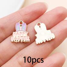 10/20Pcs Easter Enamel Charms Bulk, Colorful Bunny & Egg Pendants For Jewelry Making, DIY Bracelet Necklace Keychain Supplies - Multicolor - View 23