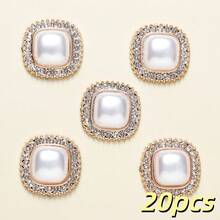 20/30/50pcs Luxurious Palace Style Shiny Acrylic Faux Pearl Rhinestones, Assorted Shapes, Ideal For DIY Jewelry, Wedding Hair Bouquets,Home Decor - White - View 12