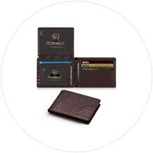 Wallet For Men Slim Rfid Leather 2 ID Window With Gift Box Slim, Rfid, 2 ID Window, With Gift Box, Slim, Rfid - Vintage Brown - View 8
