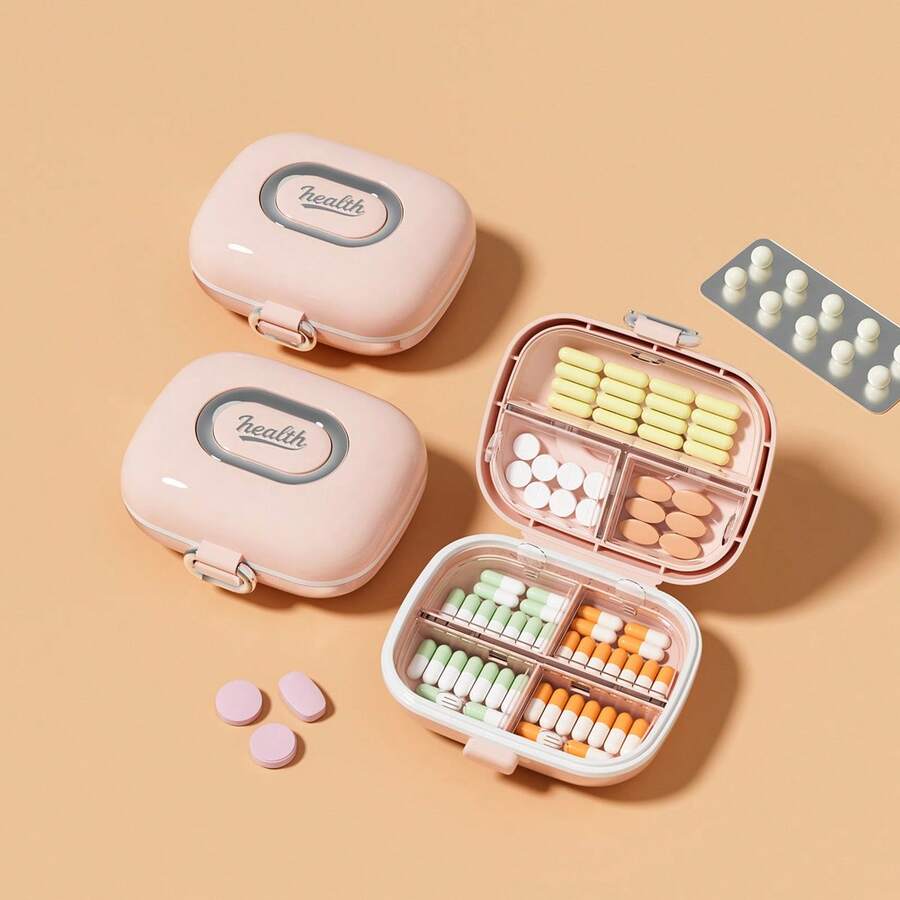 7-Compartment Colorful Pill Box, Portable Weekly Pill Box Set, Mini Combination Pill Box Packaging, Daily Regular Reminder Pill Box Covering Monday To Sunday, Travel Handbag Essential, Efficient Management Of Vitamins And Medications - one-size - View 1