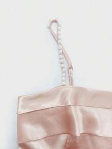 MSElenzga Nuevo vestido mini elegante y versátil de uso diario, con diseño de cuentas sin mangas, de tela brillante, para mujeres jóvenesMS2-15 90FF - Rosa - Ver 4