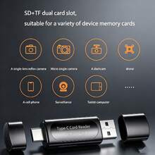 3-In-1 Multi-Function Card Reader, Type-C Card Reader Dual Interface SD/TF Memory Card Adapter, High-Speed Transfer For Smartphone, Computer, Camera - 3-in-1 Card Reader - View 4