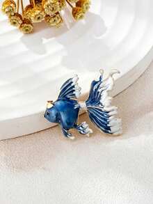 Fashionable Alloy Enamel 3D Goldfish Brooch, Versatile Accessory For Men And Women - Fish - View 5