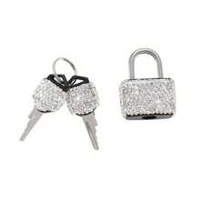 1 Set Cerradura con llave con Rhinestones - Cerradura metálica mini con 2 llaves, sin necesidad de montaje, adecuada para equipaje, taquillas de gimnasio y armarios de almacenamiento, artículo esencial para el hogar, cerradura con llave, accesorio decorativo con Rhinestones - Multicolor - Ver 13