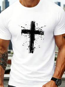 Camiseta Gráfica de Talla Grande para Hombre - Camiseta Casual de Cuello Redondo con el Estampado "Entra, Perdedor, Vamos a Morir de Disentería", Camiseta de Verano - Negro - Ver 4