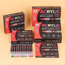 12/24/36pcs Liquid Acrylic Markers Suitable For Architecture Measurement, Marking, Painting And Highlighters, With Soft Nibs And Caps - Nibs Suitable For Calligraphy, Painting, Doodling On Paper, Canvas, Wood - Smooth Ink Flow For Artists, Hobbyists And Office Use - Portable Markers (Random Colors) - A - View 16